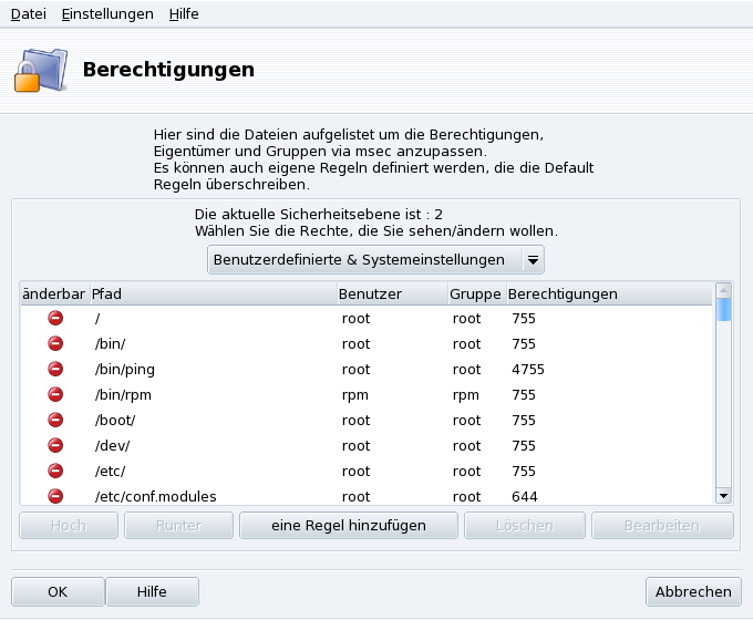 Einrichtung der Dateirechte