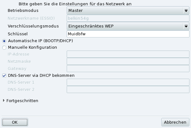 Ändern der WLAN-Konfiguration