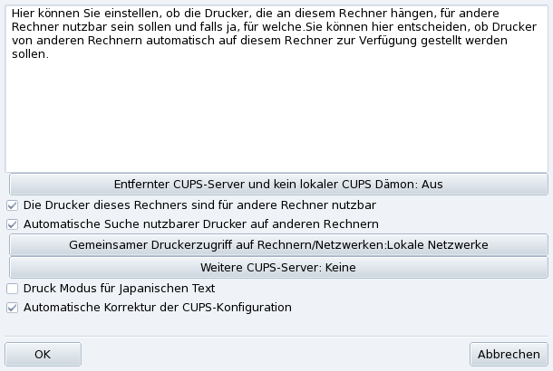 CUPS Druckerserver-Konfiguration