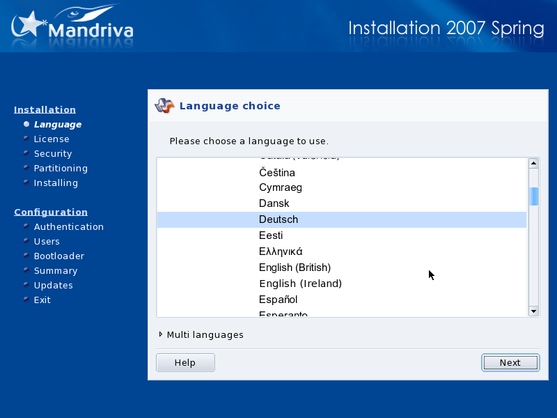 Auswahl der Standardsprache