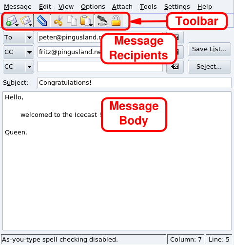 The Message-Compose Window