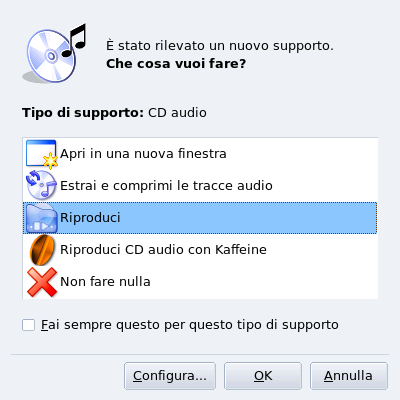 Inserimento di un CD Audio